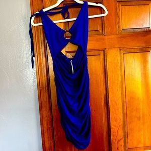 Blue runched dress